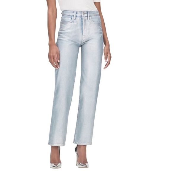 NWT Frame Women's Size 28 Le Jane Crop in Hologram crop jeans wide leg - Picture 7 of 11